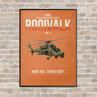 Thumbnail for Denel Rooivalk Mk 1F vertical canvas print - framed - orange background
