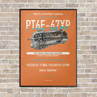 Thumbnail for PT6E-67XP vertical canvas print - framed - orange background