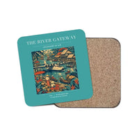 Thumbnail for The River Gateway - Designed Coasters design on turquoise 1-piece