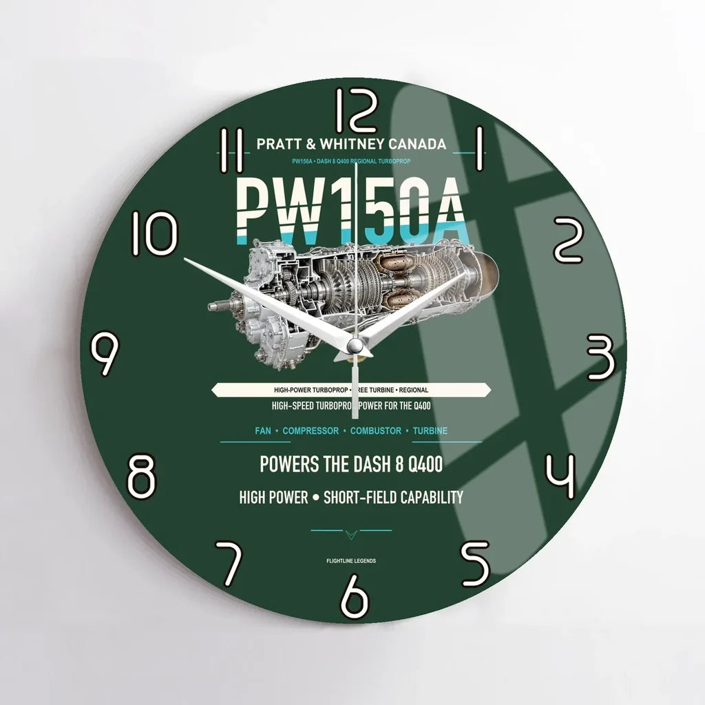 PW150A design on dark green no frame wall clock