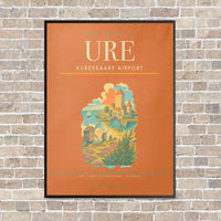 Thumbnail for Kuressaare Airport URE vertical canvas print - framed - orange background