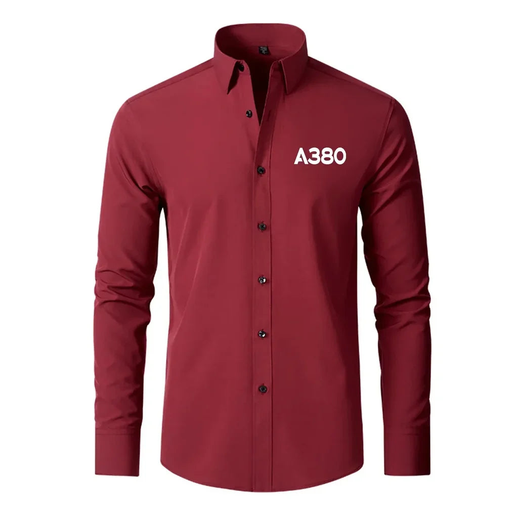 A380 Flat Text Designed Long Sleeve Shirts - view 14