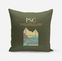 Thumbnail for Tri-Cities Airport (PSC) design on green army pillow
