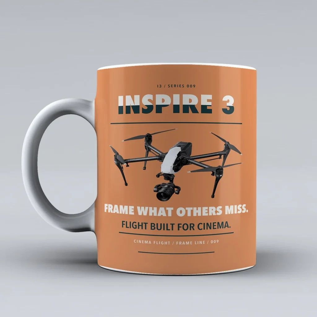 Inspire 3 Mug design on orange dji