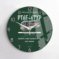 Thumbnail for PT6E-67XP design on dark green no frame wall clock