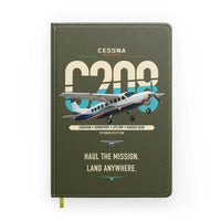 Thumbnail for Cessna 208 Caravan design on green army notebook