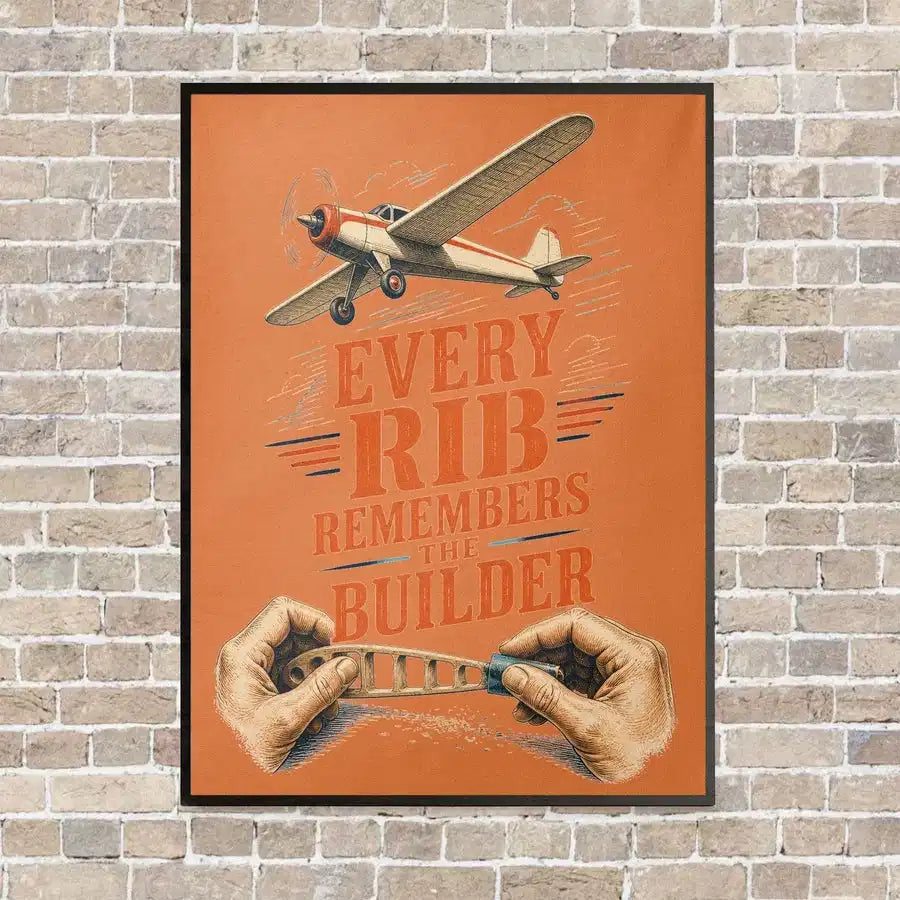 Every Rib Remembers The Builder vertical canvas print - framed - orange background