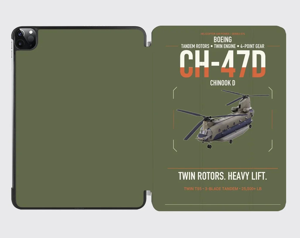 Boeing CH-47D design on green army ipad tablet case