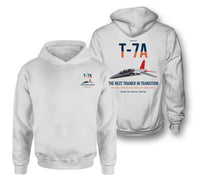 Thumbnail for T-7A Red Hawk design on white double-side hoodie, double-side print