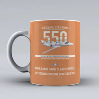 Thumbnail for Cessna Citation 550 - Citation II design on orange ceramic mug, double-side print