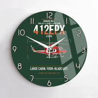 Thumbnail for SUBARU Bell 412EPX design on dark green no frame wall clock