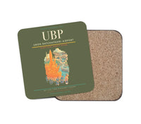Thumbnail for Ubon Ratchathani Airport (UBP) design on green army 1 piece coaster