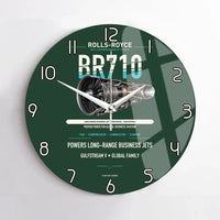 Thumbnail for BR710 design on dark green no frame wall clock
