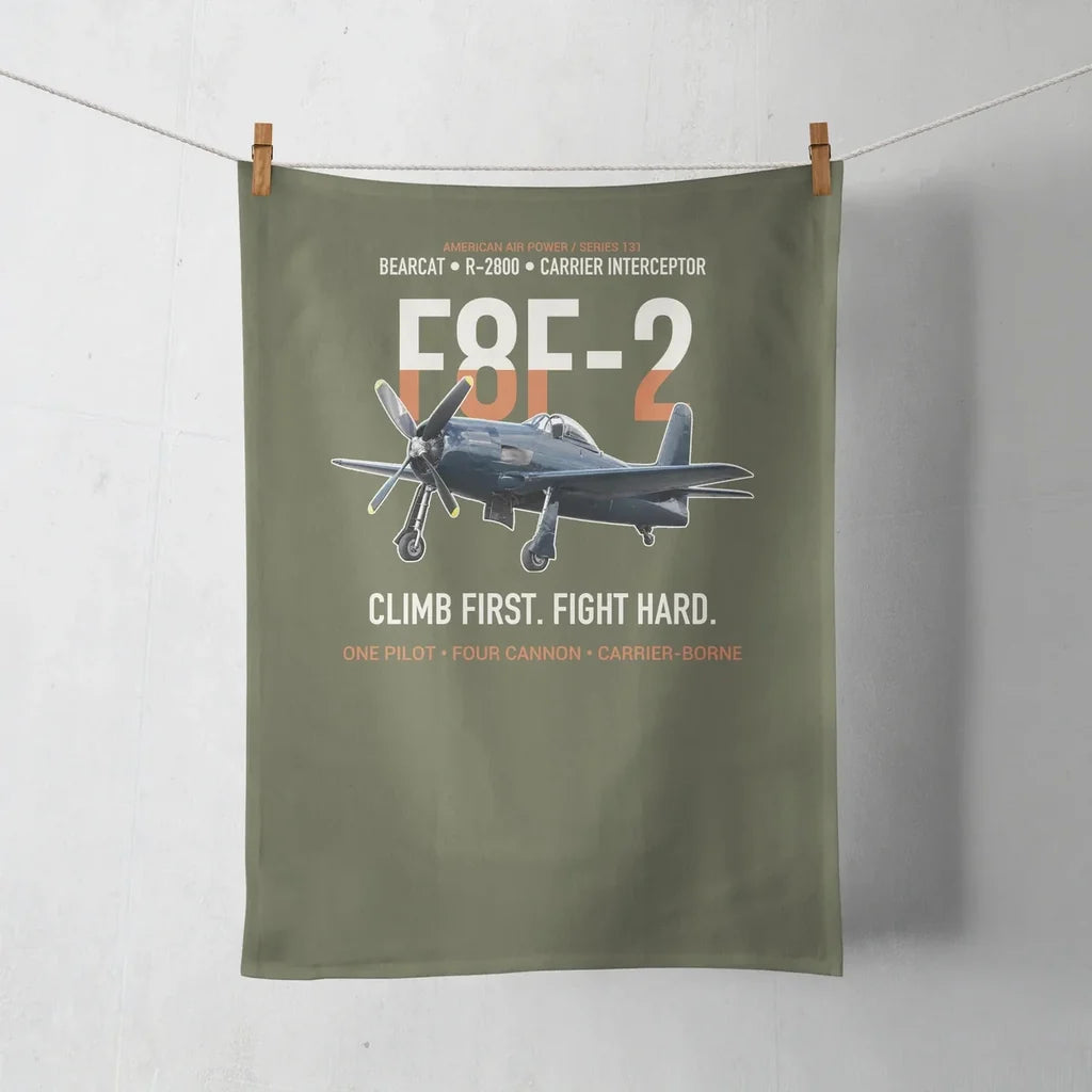 F8F-2 Bearcat Climb First Fight Hard design on green army towel
