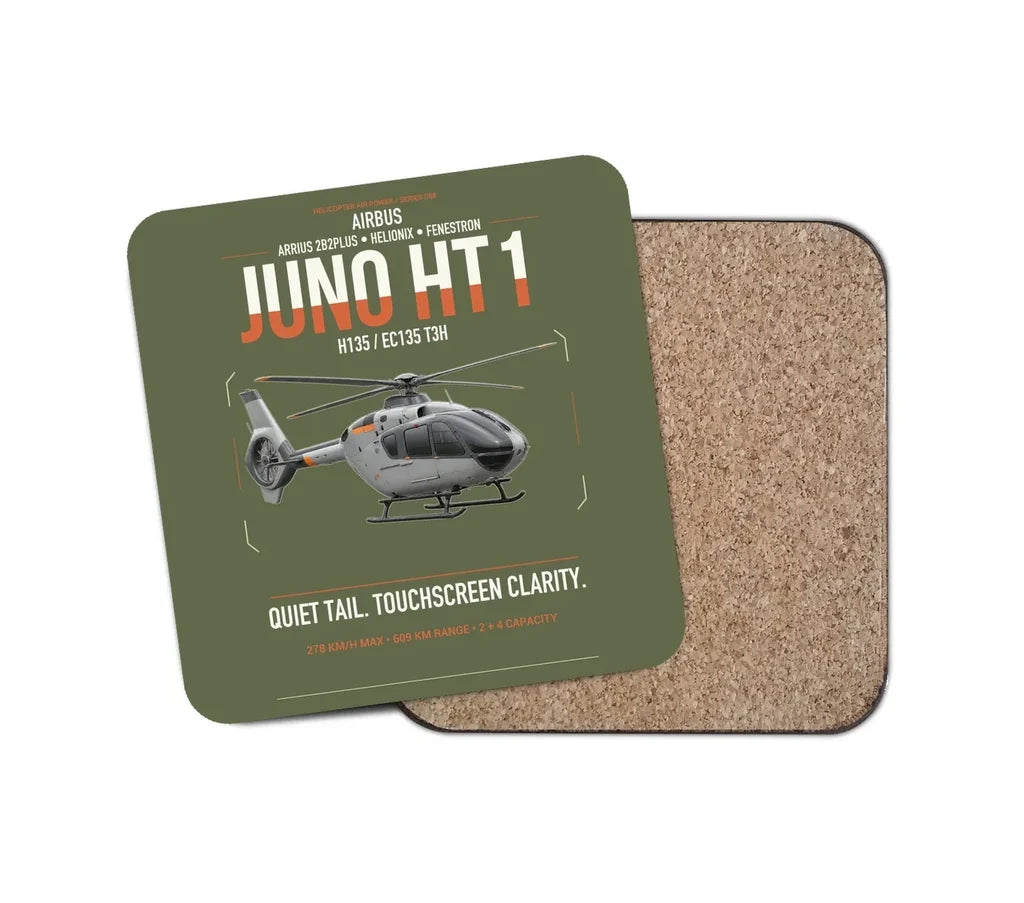 Airbus H135 Juno HT1 design on green army 1 piece coaster