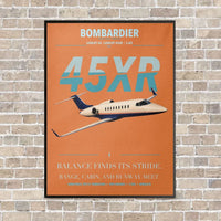 Thumbnail for Bombardier Learjet 45XR vertical canvas print - framed - orange background