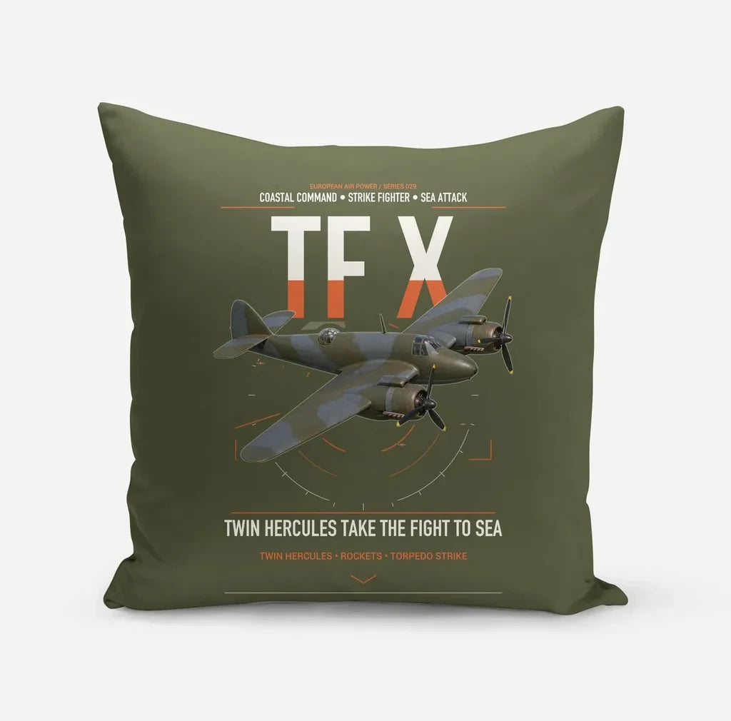 Bristol Beaufighter TF X design on green army pillow