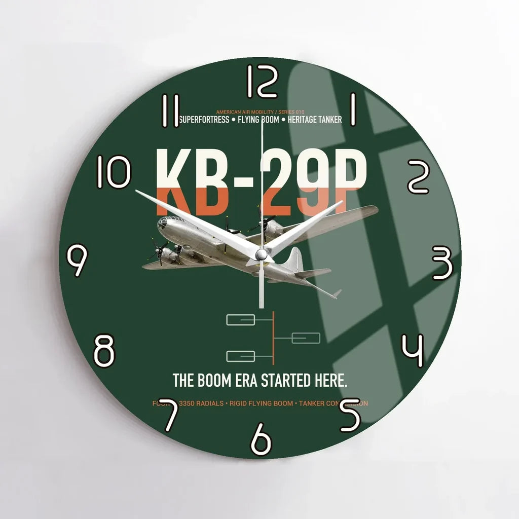 KB-29P SUPERFORTRESS design on dark green no frame wall clock