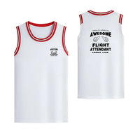 Thumbnail for Flight Attendant Designed Basketball Style Sports Tank Tops - view 14