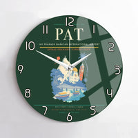 Thumbnail for Jay Prakash Narayan International Airport (PAT) design on dark green no frame wall clock