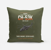 Thumbnail for Sikorsky CH-53K King Stallion design on green army pillow
