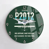 Thumbnail for Tecnam P2012 Traveller design on dark green no frame wall clock