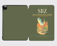 Thumbnail for Sibiu International Airport (SBZ) design on green army ipad tablet case