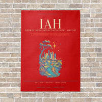 Thumbnail for Houston George Bush Intercontinental Airport IAH - Canvas Framed - Red