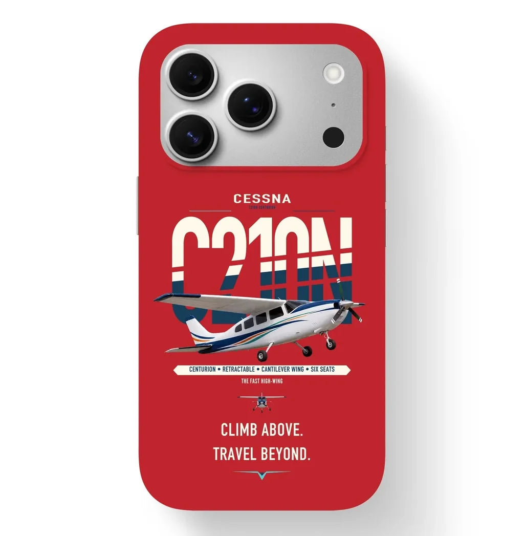 Cessna T210N Centurion design on red magsafe iphone case, for iPhone 17 Pro