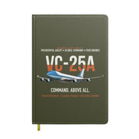 Thumbnail for VC-25A Air Force One Presidential Airlift design on green army notebook