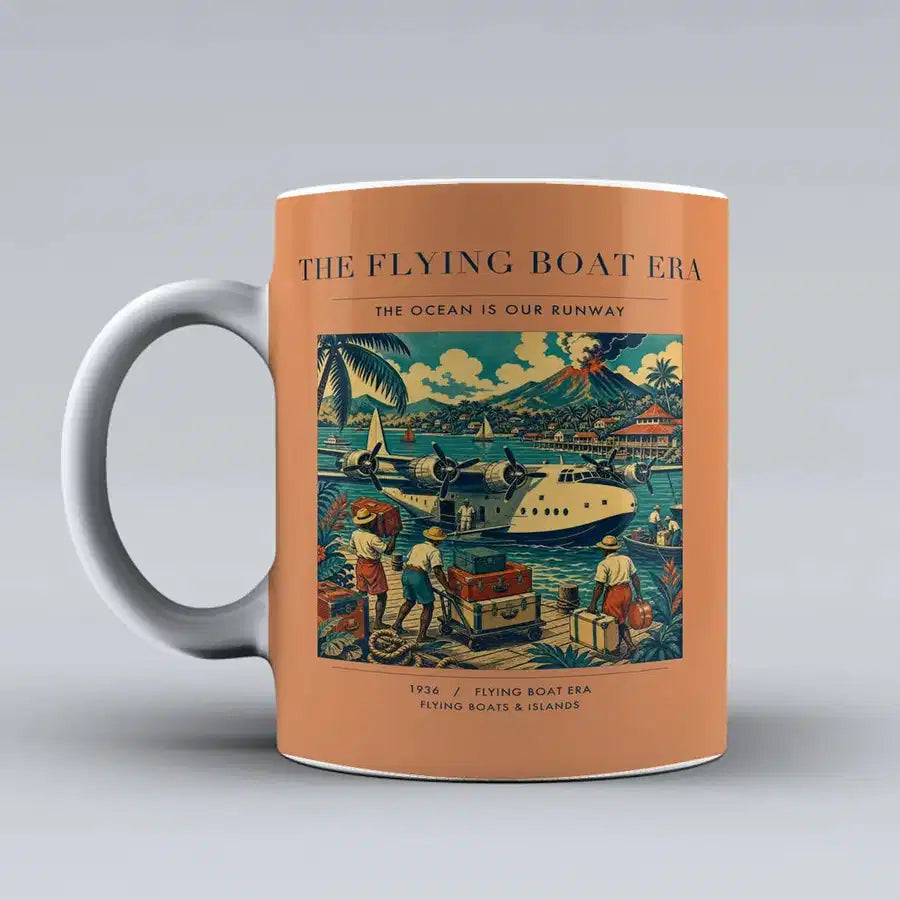 VINTAGE G4055 - The Flying Boat Era - Ceramic Mug design on orange