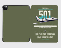 Thumbnail for Cessna 501 Citation I SP design on green army ipad tablet case