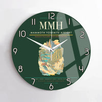 Thumbnail for Mammoth Yosemite Airport (MMH) design on dark green no frame wall clock