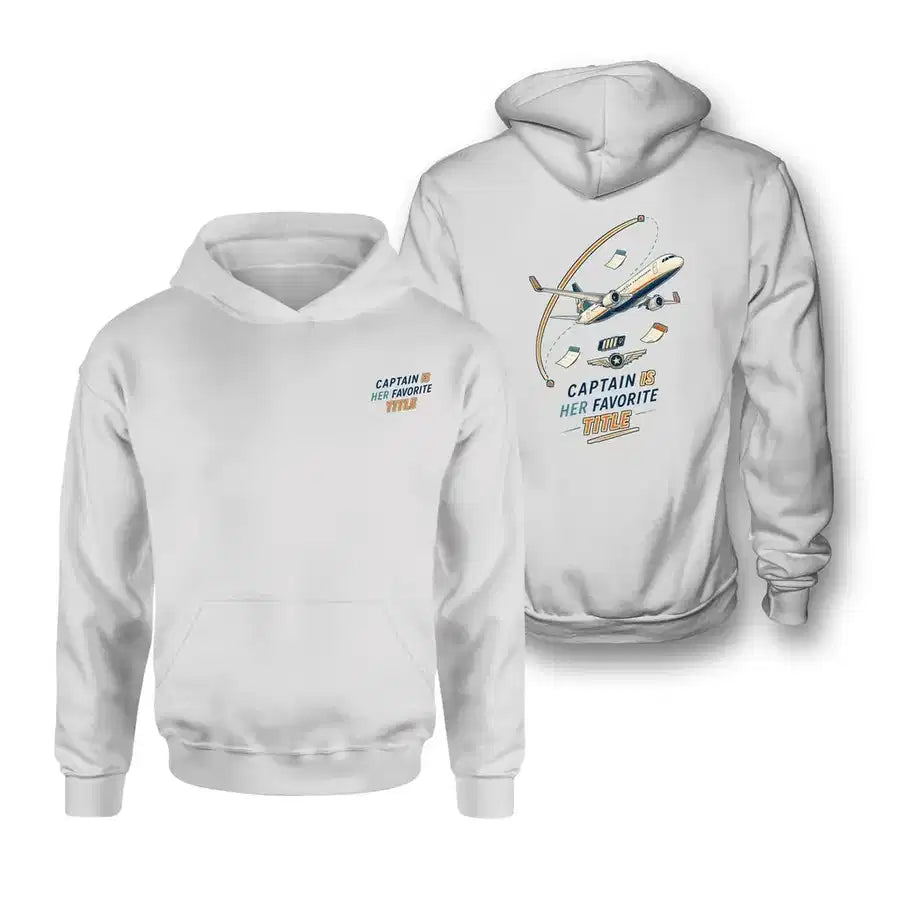 SIGNAL 577 - Captain Is Her Favorite Title - Double-Side Hoodie design on white double side hoodie
