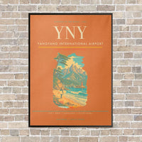 Thumbnail for Yangyang International Airport YNY vertical canvas print - framed - orange background