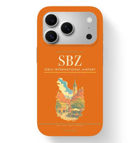 Thumbnail for Sibiu Airport (SBZ) design on orange iPhone 17 Pro MagSafe case