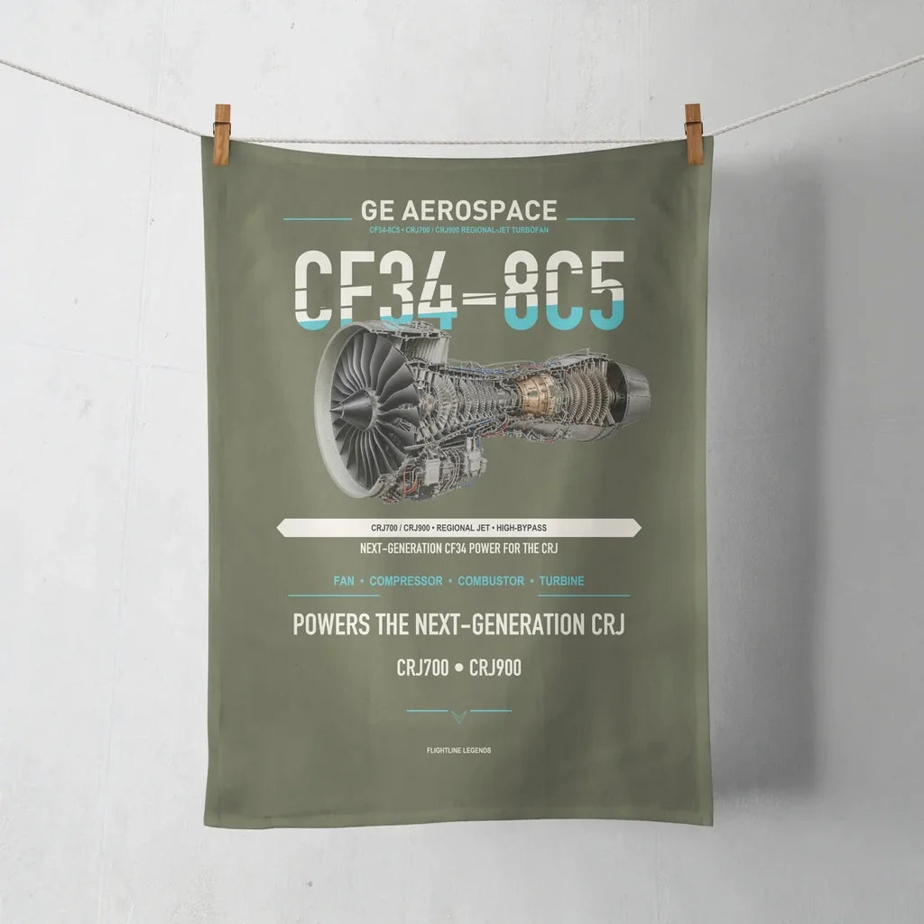 CF34-8C5 design on green army towel