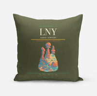 Thumbnail for Lanai Airport (LNY) design on green army pillow