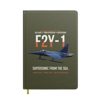 Thumbnail for F2Y-1 Sea Dart Supersonic from the Sea design on green army notebook