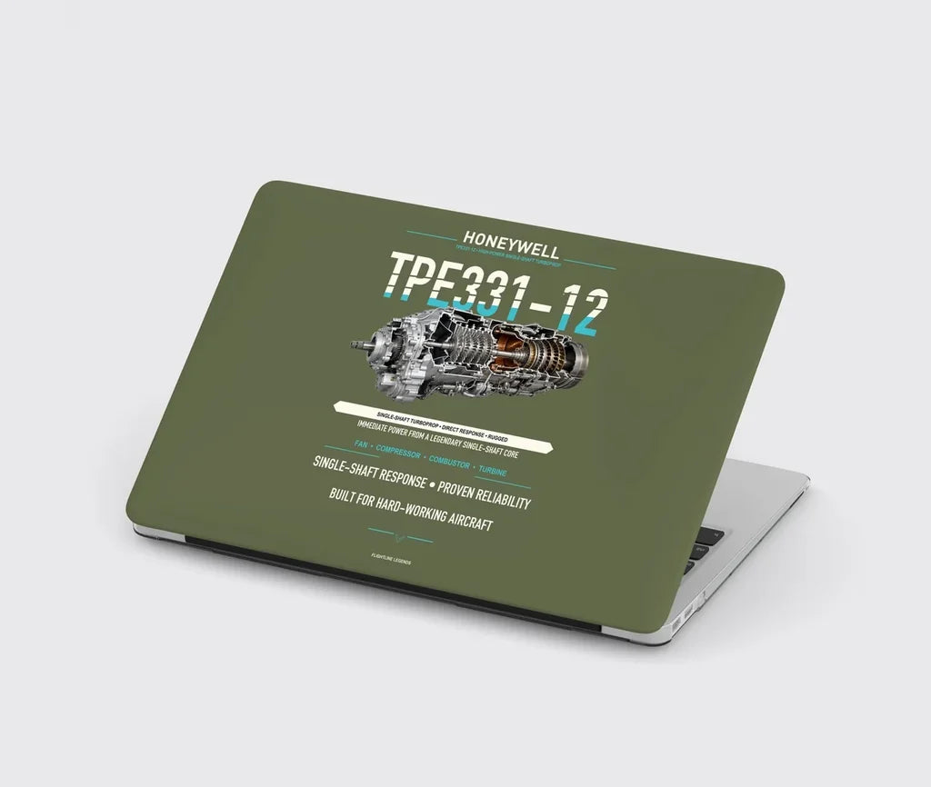 TPE331-12 design on green army MacBook case