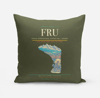 Thumbnail for Manas International Airport (FRU) design on green army pillow