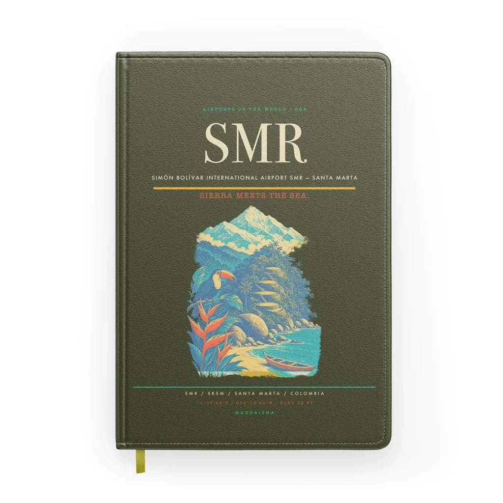 Simón Bolívar International Airport (SMR) design on green army notebook