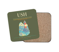Thumbnail for Malvinas Argentinas International Airport (USH) design on green army 1 piece coaster