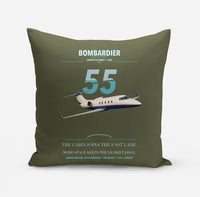 Thumbnail for Bombardier Learjet 55 design on green army pillow