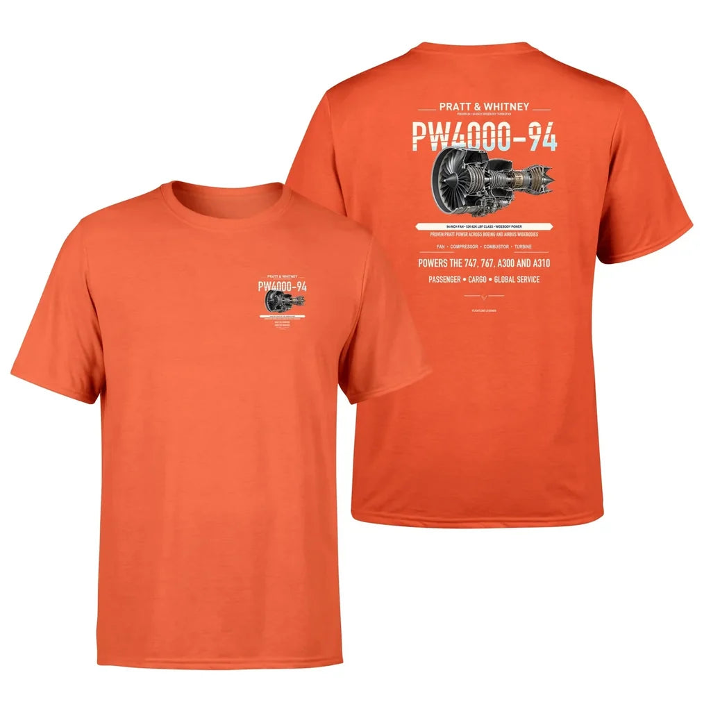 PW4000-94 design on orange t shirt