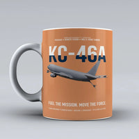 Thumbnail for KC-46A PEGASUS design on orange ceramic mug, double-side print