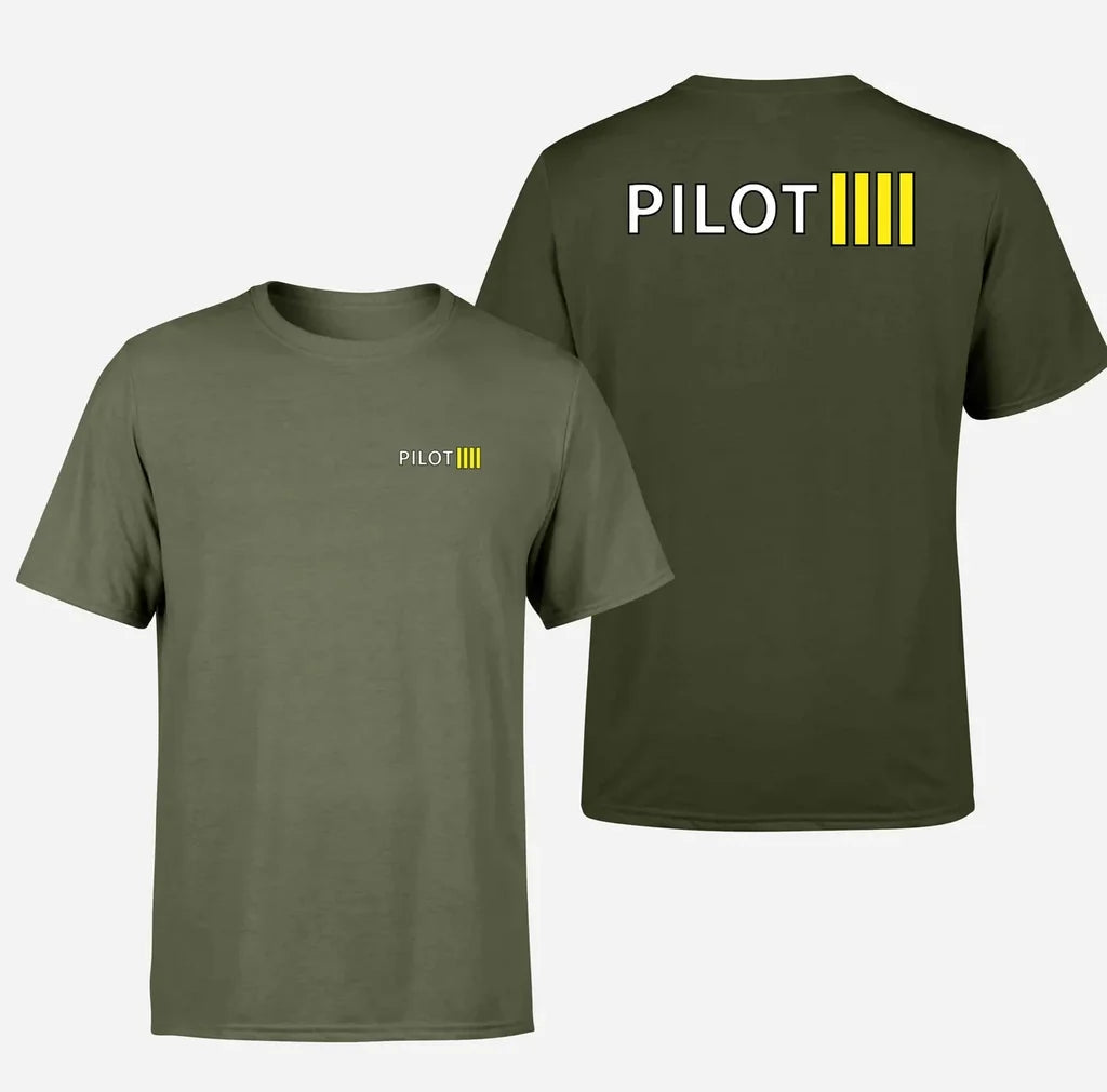 Pilot & Stripes (4 Lines) Designed Double-Side T-Shirts - view 14
