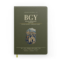 Thumbnail for Milan Bergamo Airport (BGY) design on green army notebook