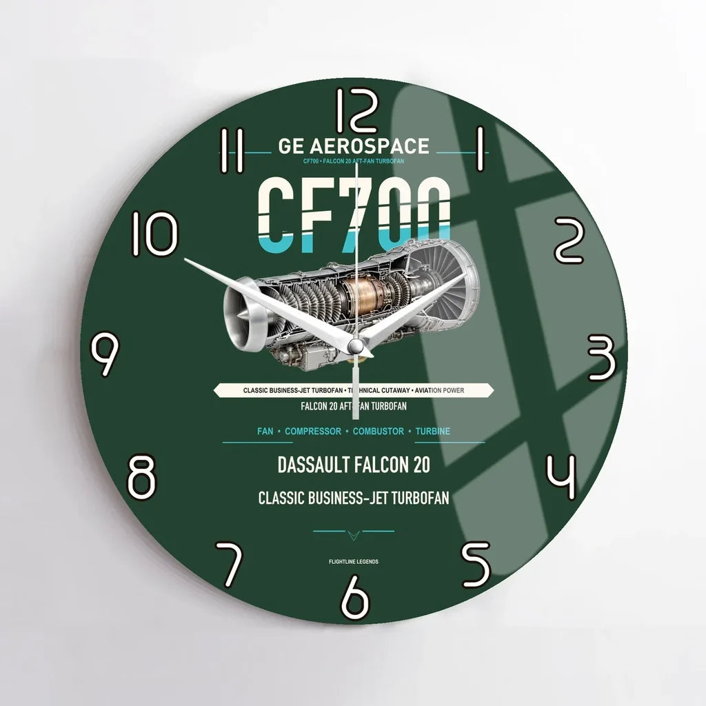 CF700 design on dark green no frame wall clock