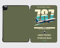 Thumbnail for Boeing 787-10 Dreamliner design on green army ipad tablet case